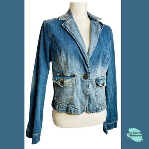 Vintage Pierre Cardin Stonewash Blue Jean Jacket Sz Large